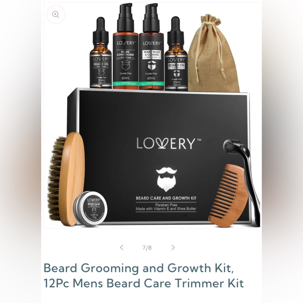 Lovery NIB Beard Care and Growth Kit Paraben Free 12pcs  to Kit